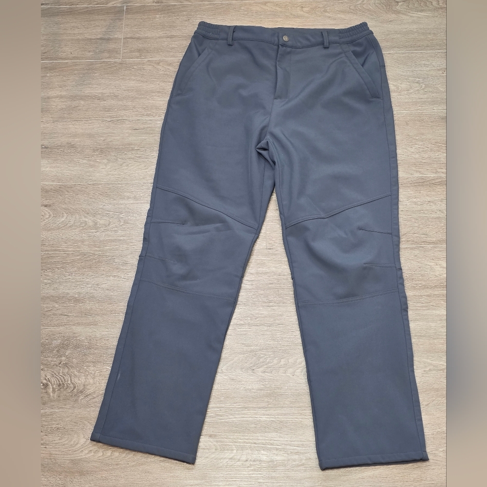 TRR Outdoor Fleece Lined Water Resistant Pants Mens Sz Large Dark Grey Stretch